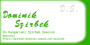 dominik szirbek business card